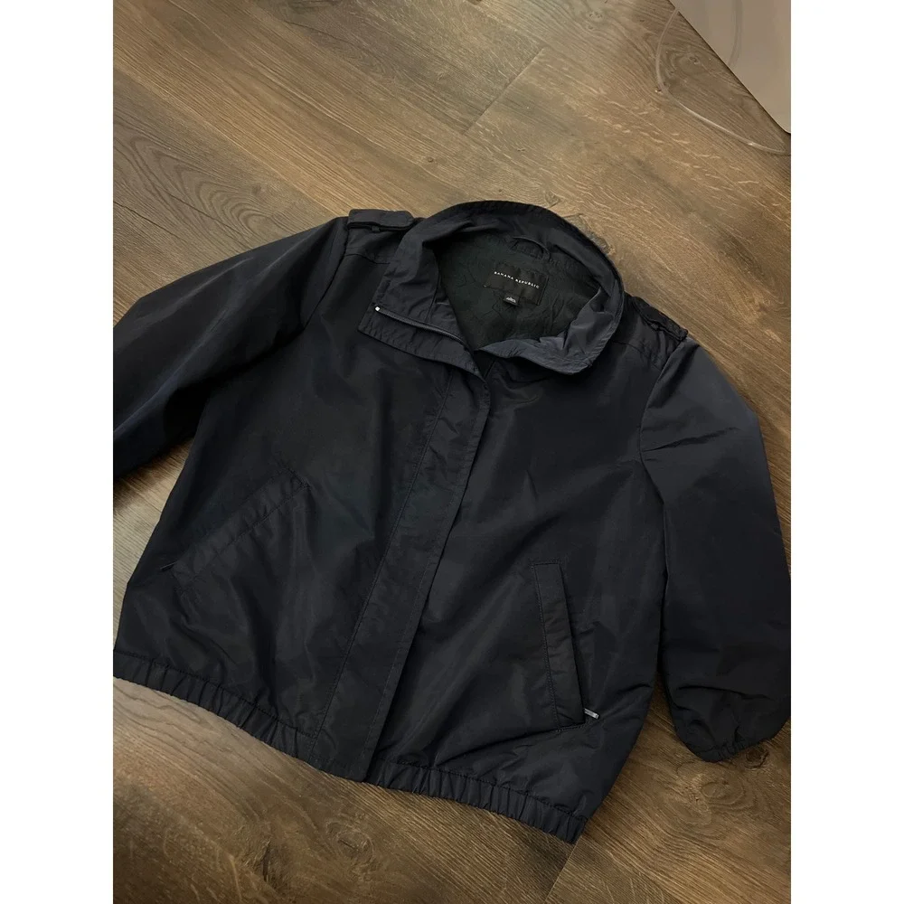 Banana Republic Kids Navy Blue Windbreaker Jacket‎ Full Zip Epaulette Size L